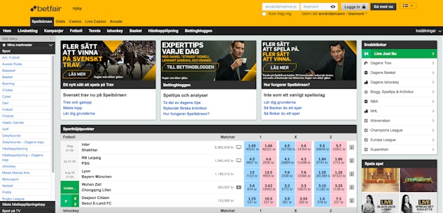 Betfair Spelbors online betting