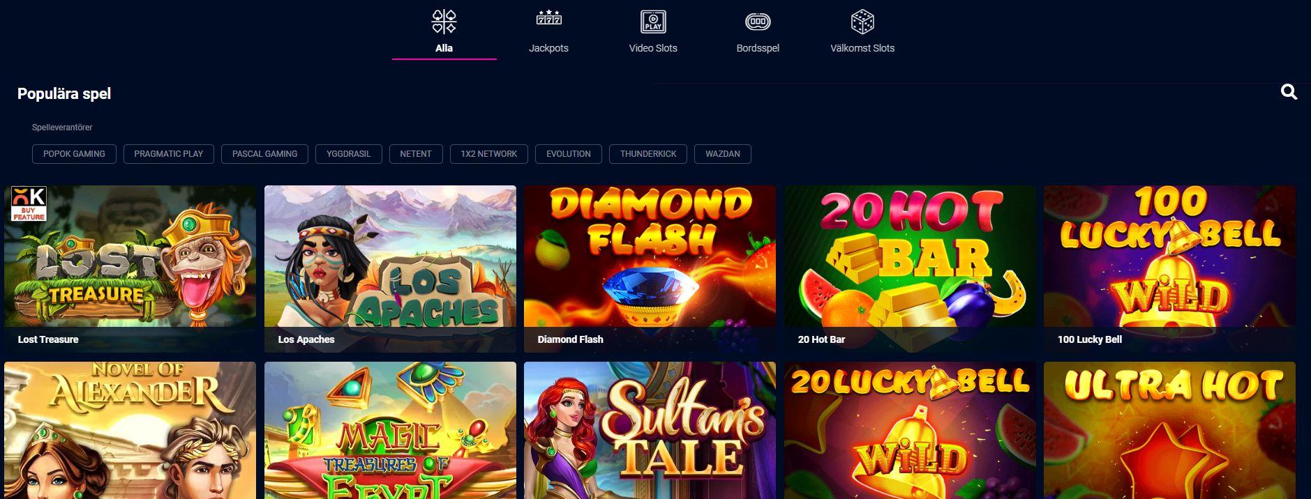 VBET:s nätcasinosektion