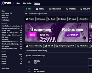 X3000 sportbetting bettingsidor