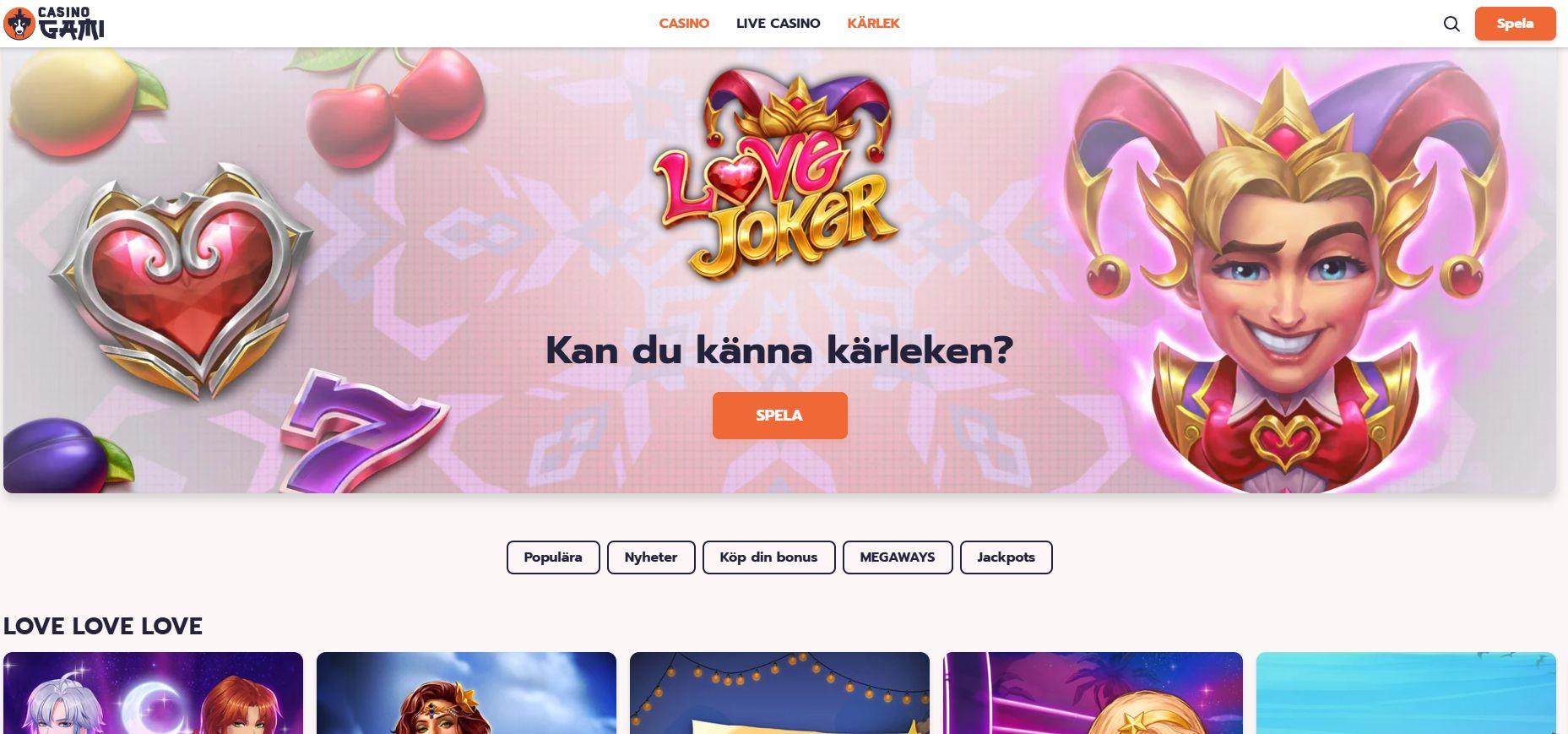 Avdelningen för slots med ett kärlekstema