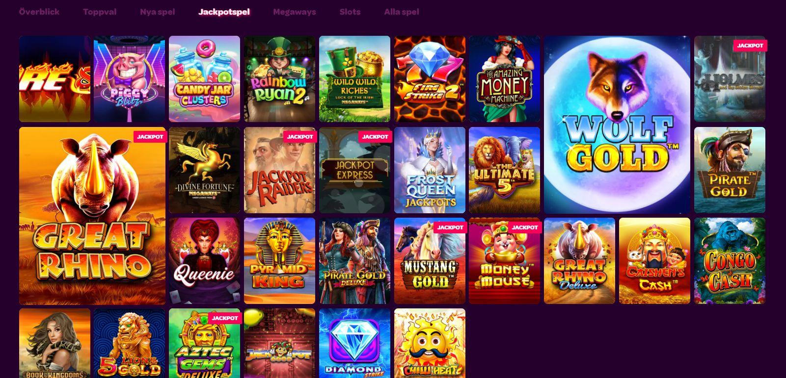 Många jackpotspel hos Cherry