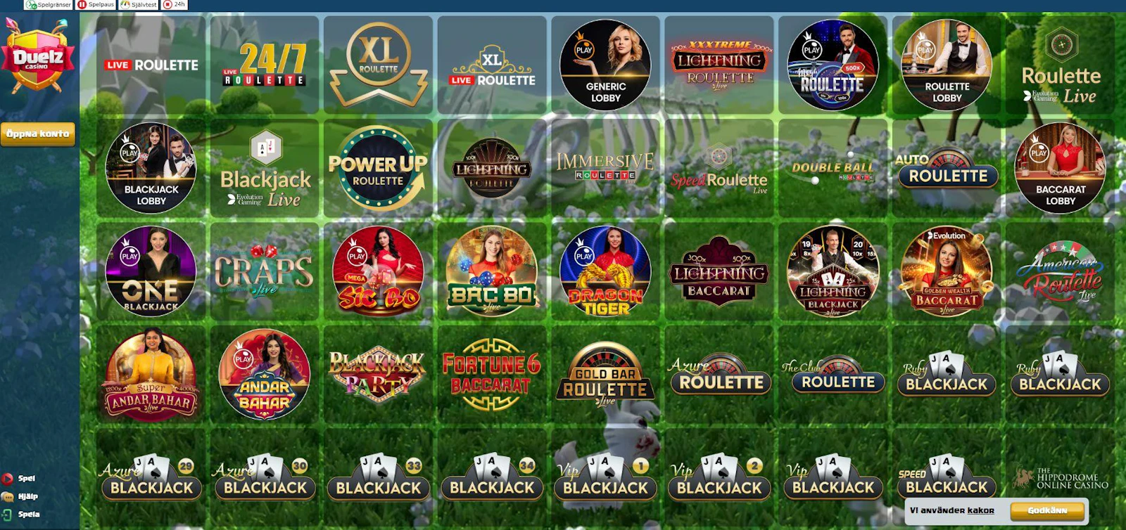 Livecasinot hur Duelz håller en bra nivå