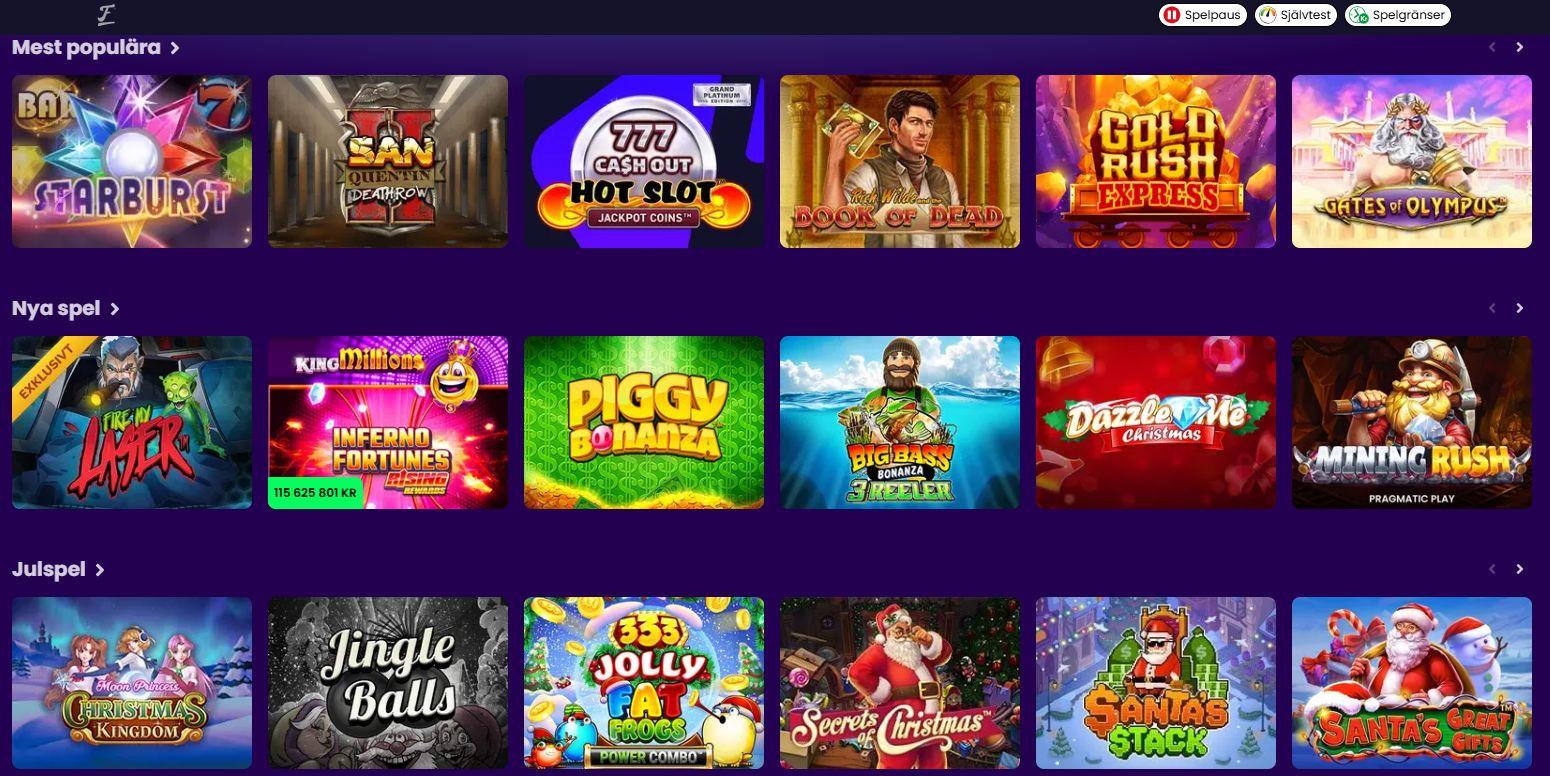 Många spännande slots att ta del av