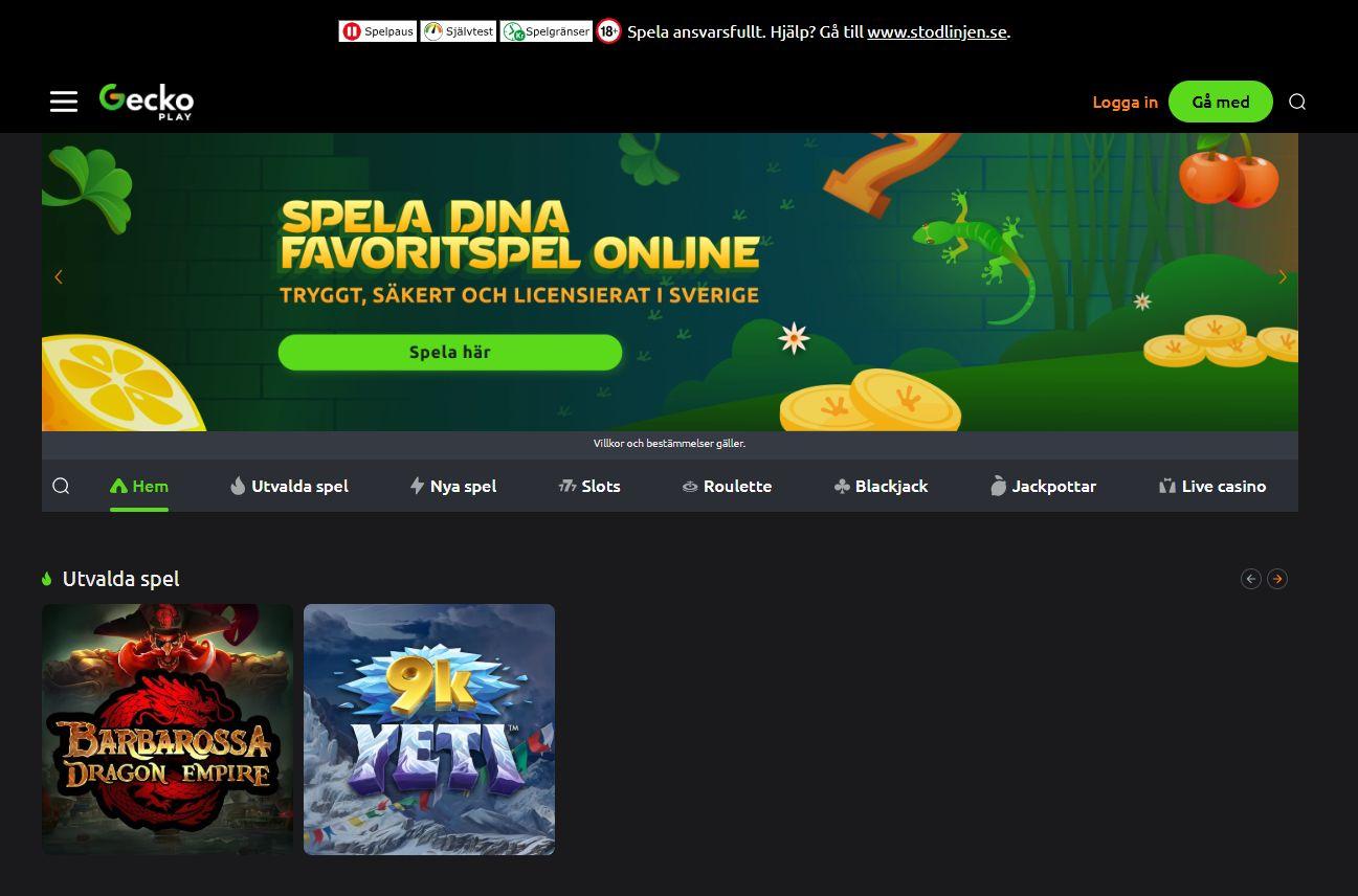 GeckoPlays fina startsida