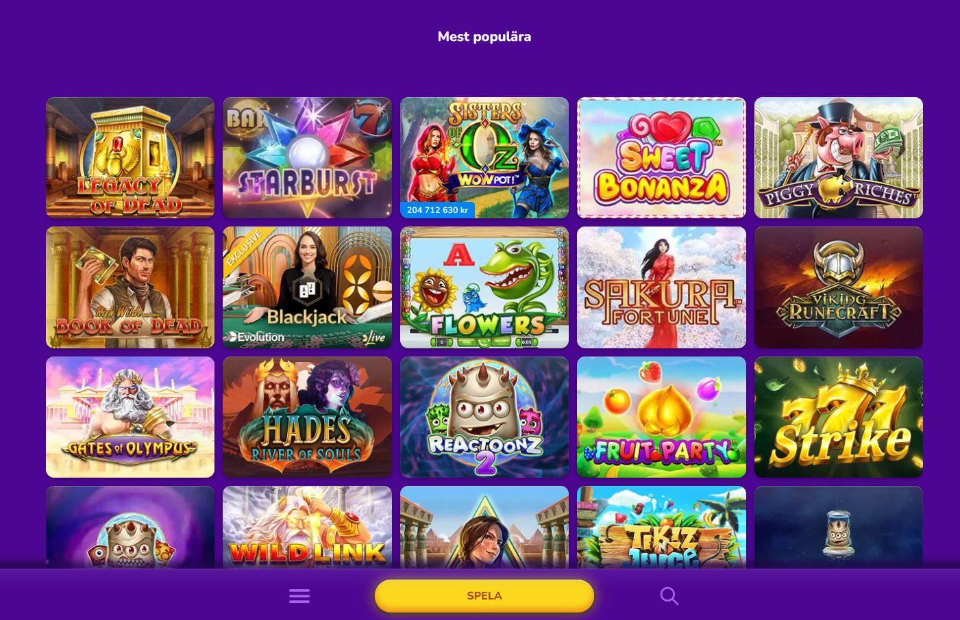 Happy casinos slotssektion