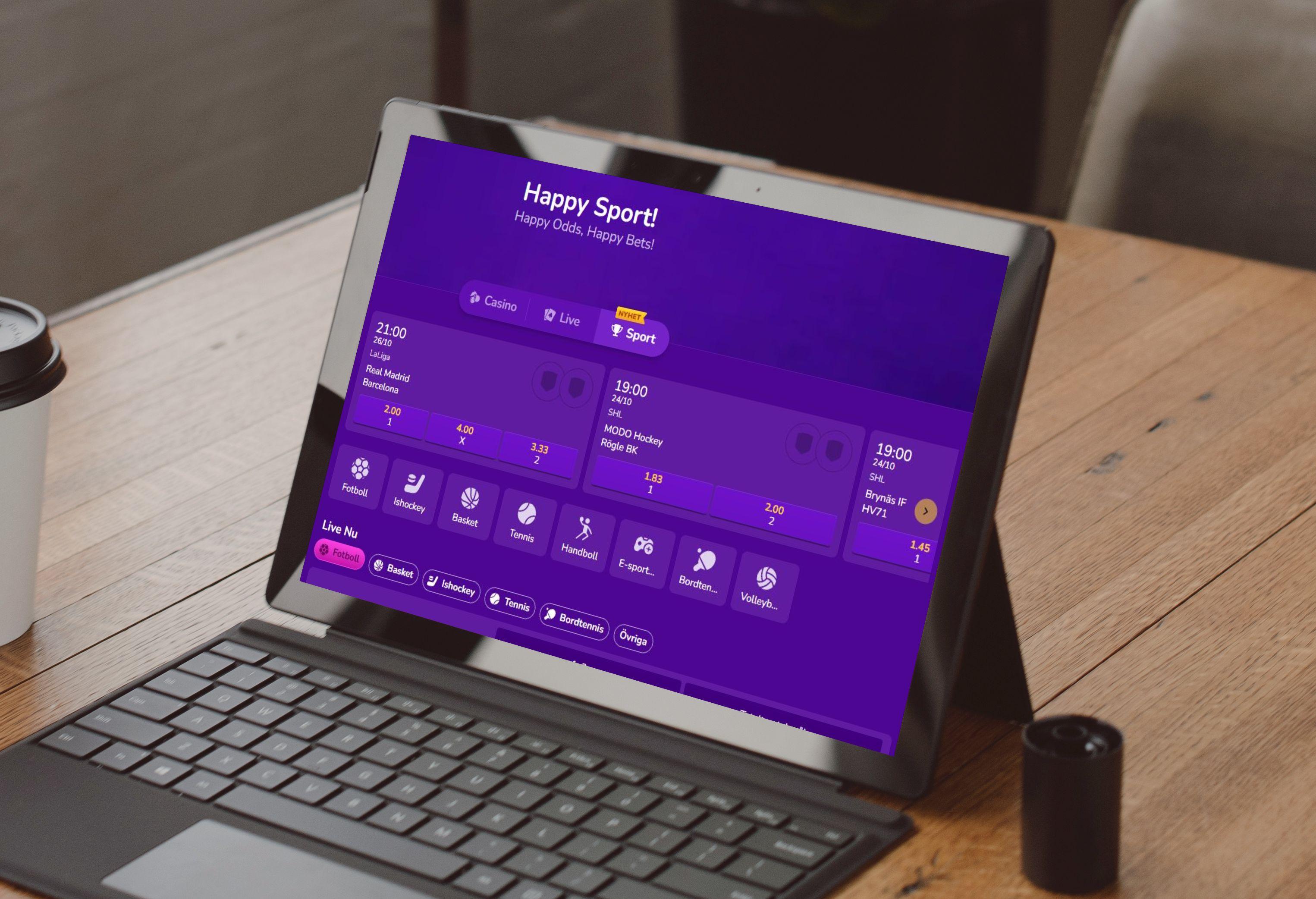 Premiär för Happy Sports - en ny bettingsida med Swish