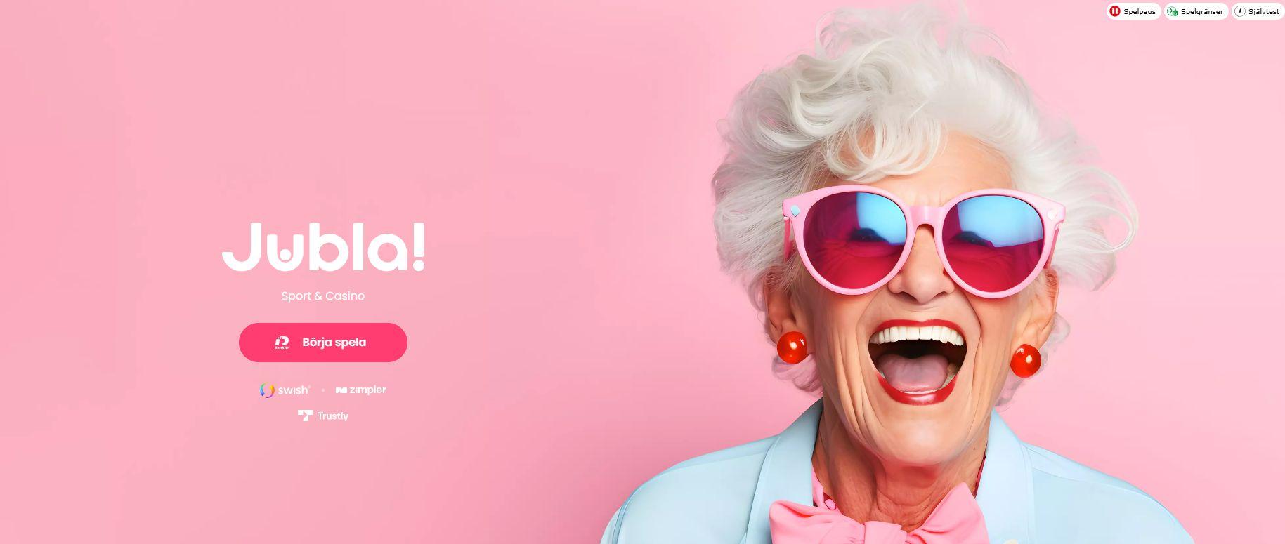 Startsidan hos Jubla Casino