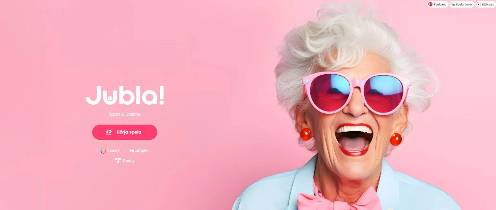 Startsidan hos Jubla Casino