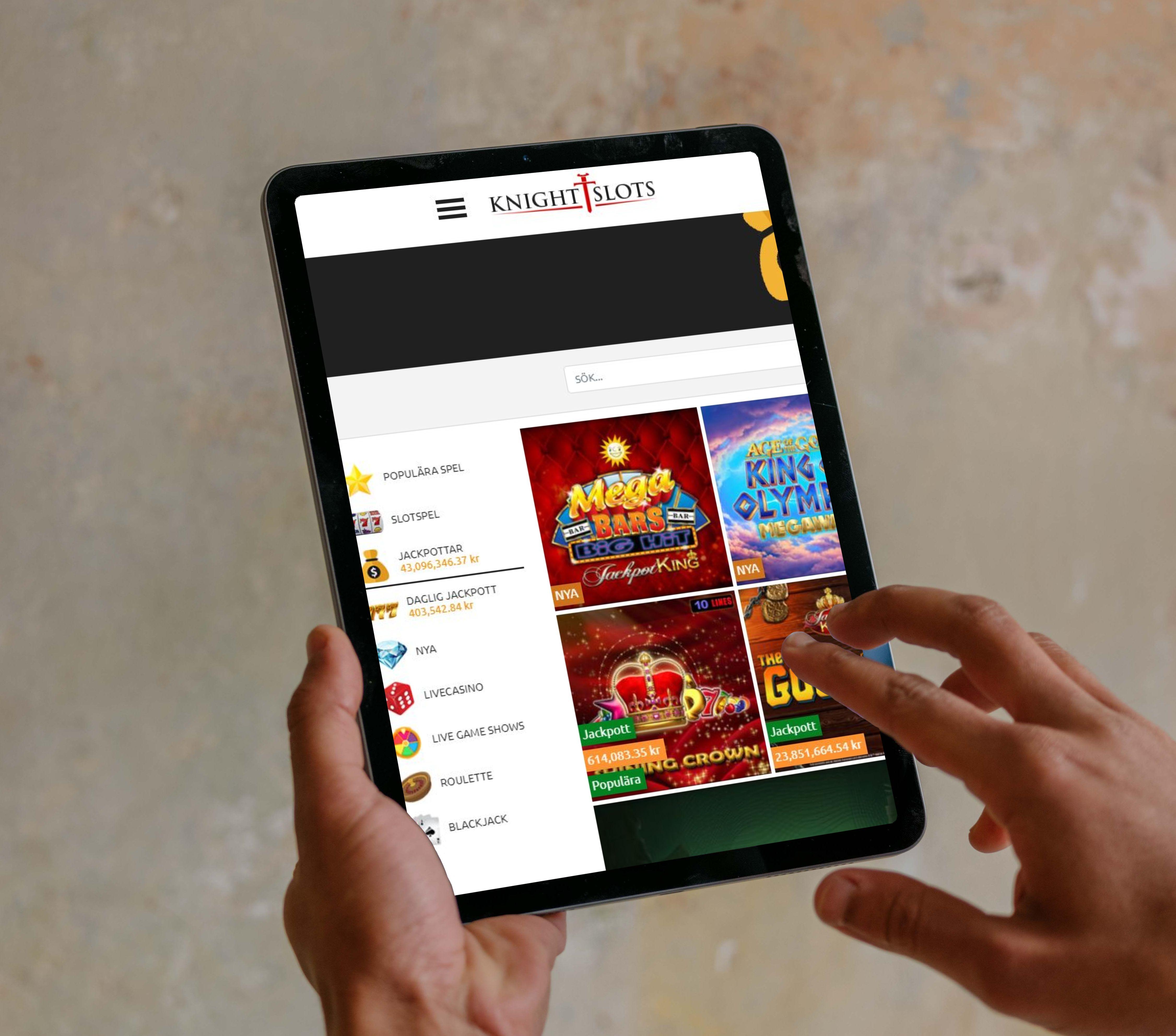 KnightSlots vid surfande med Ipad