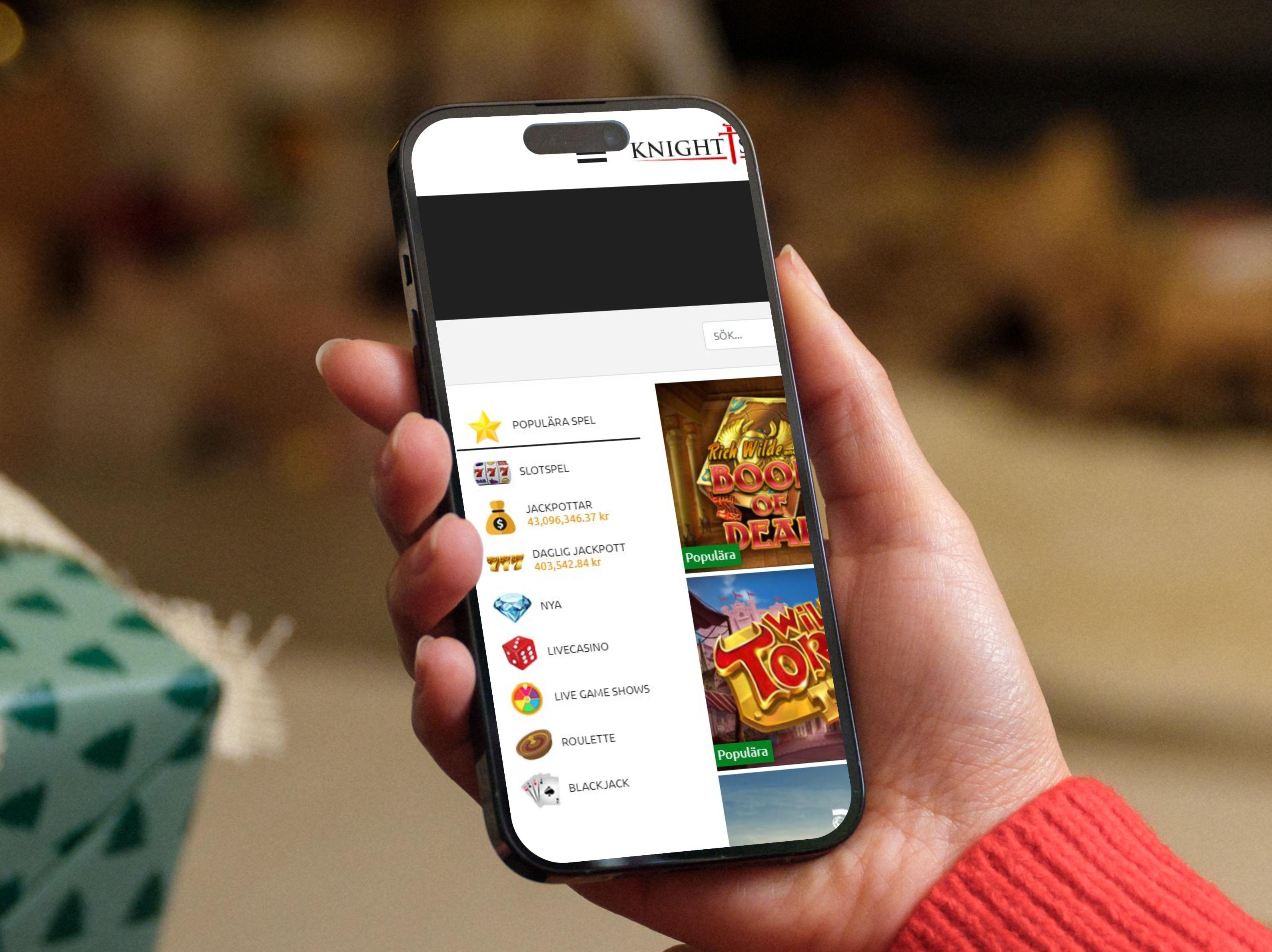 KnightSlots med mobilen