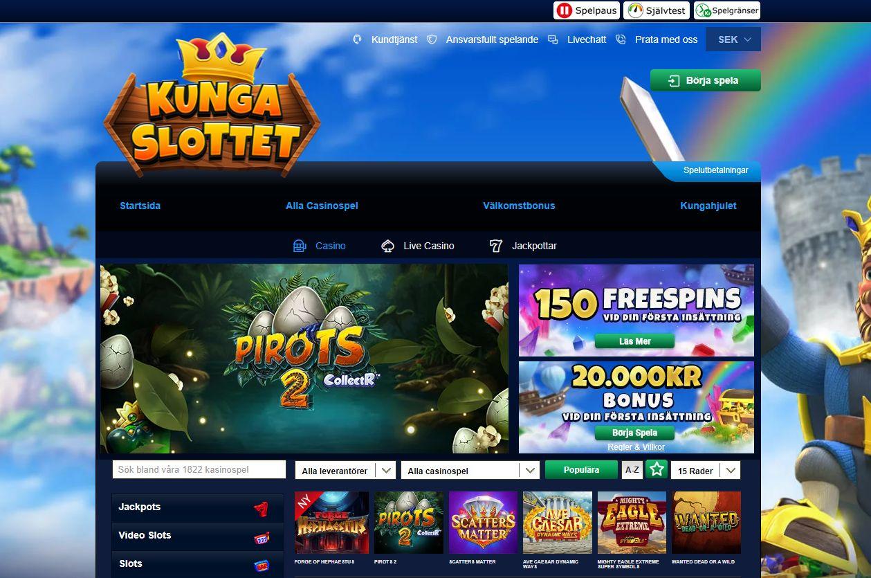 Startsidan på Kasinoslottet