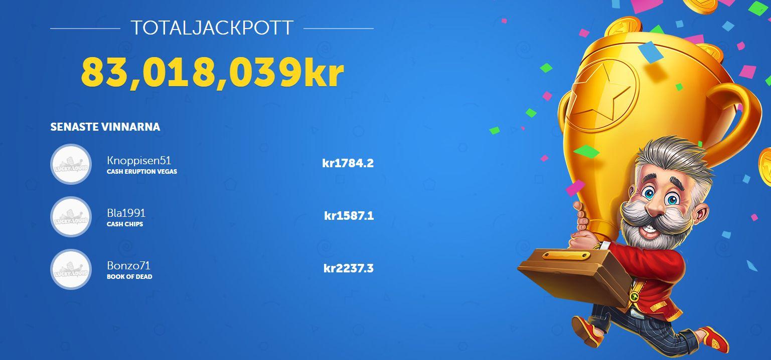 Höga jackpottar hos Lucky Louis