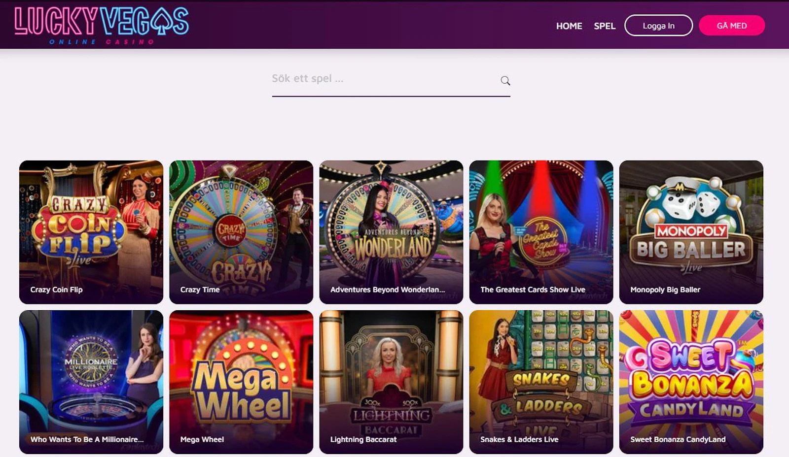Livecasinot hos Lucky Vegas håller en hög nivå