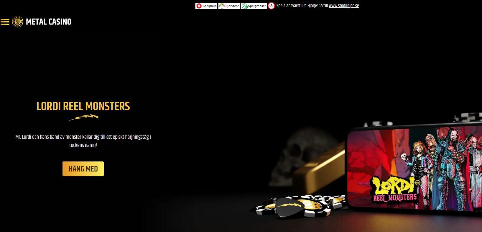 Startsidan hos Metal Casino