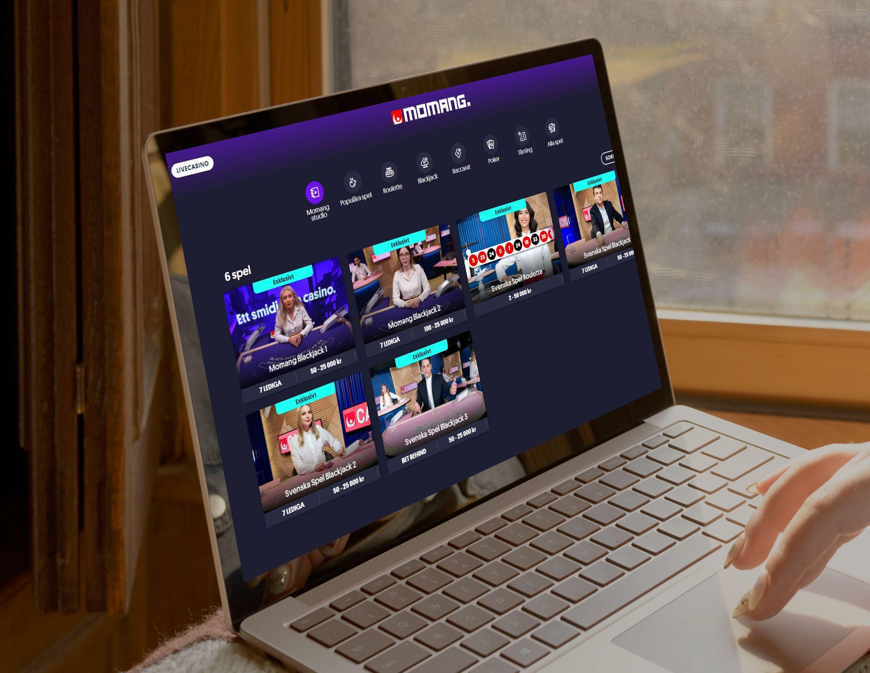 Så ser Momang Casino ut med datorn