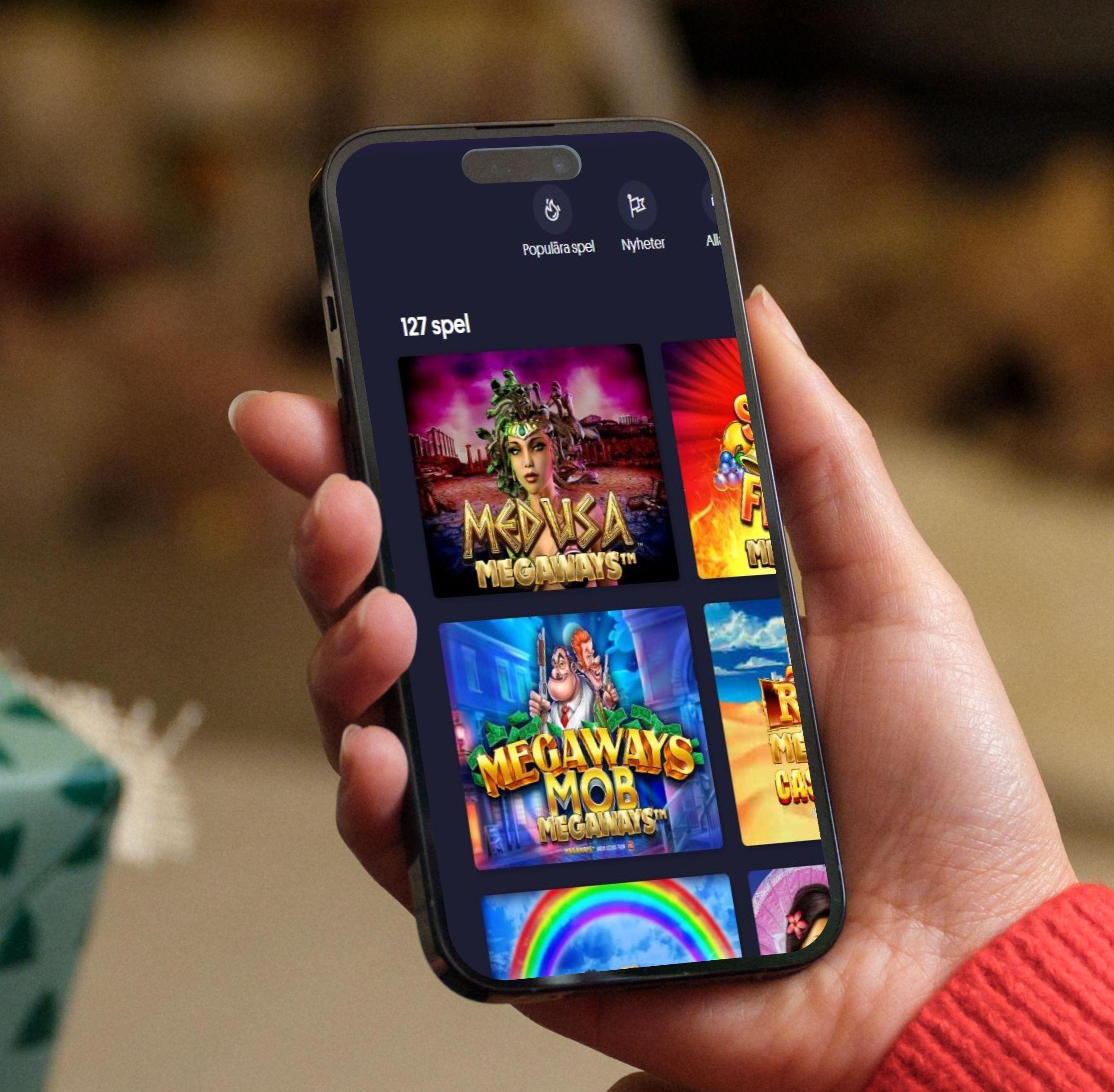 Momang Casino med smartphone