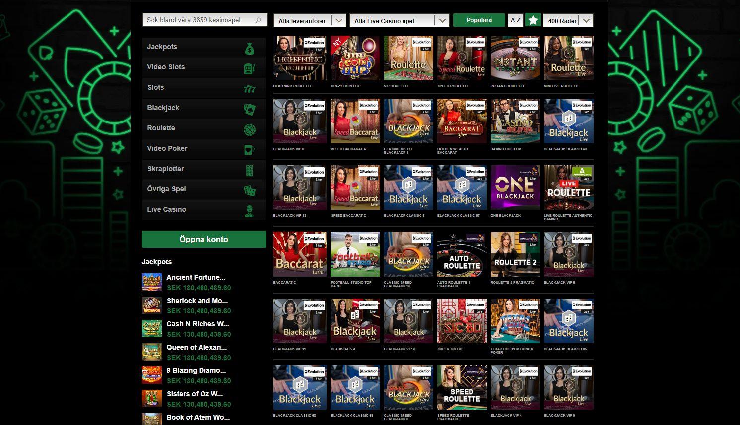 Livecasinot hos Mr Vegas