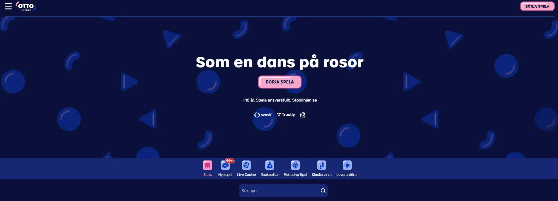 Startsidan hos Otto Casino