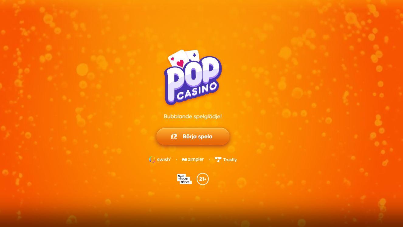 Pop Casinos läckra startsida
