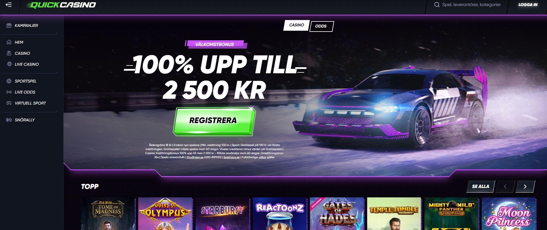Quick Casinos startsida