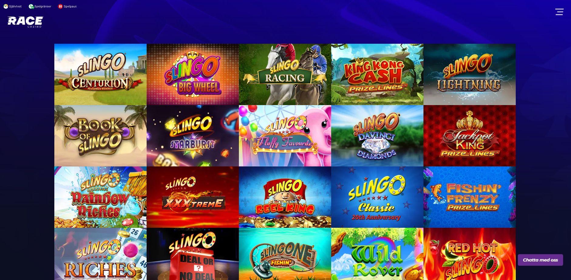 Slingo finns hos Race Casino