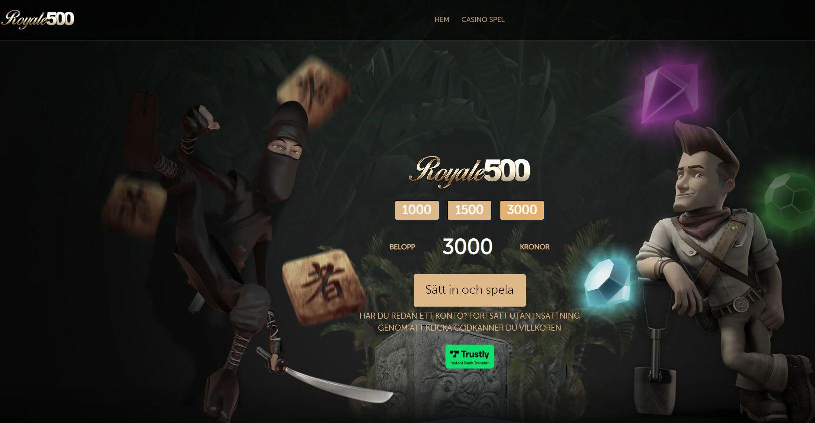 Startsidan hos Royale500