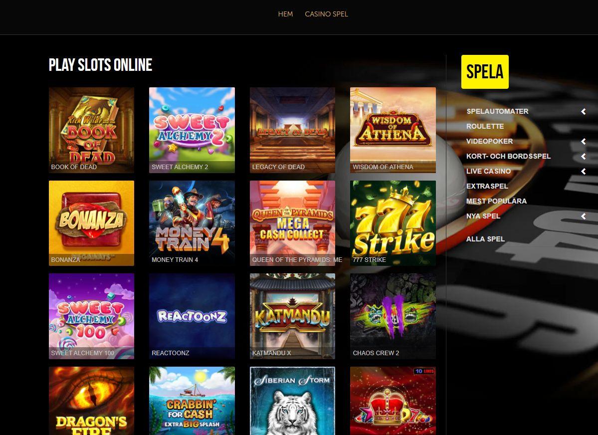 Slotsutbudet hos Royale500 är på topp