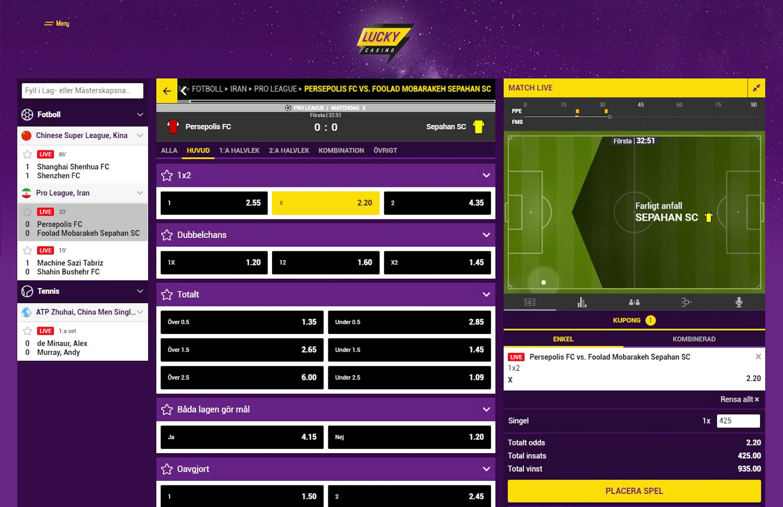 Lucky Sports Liveodds