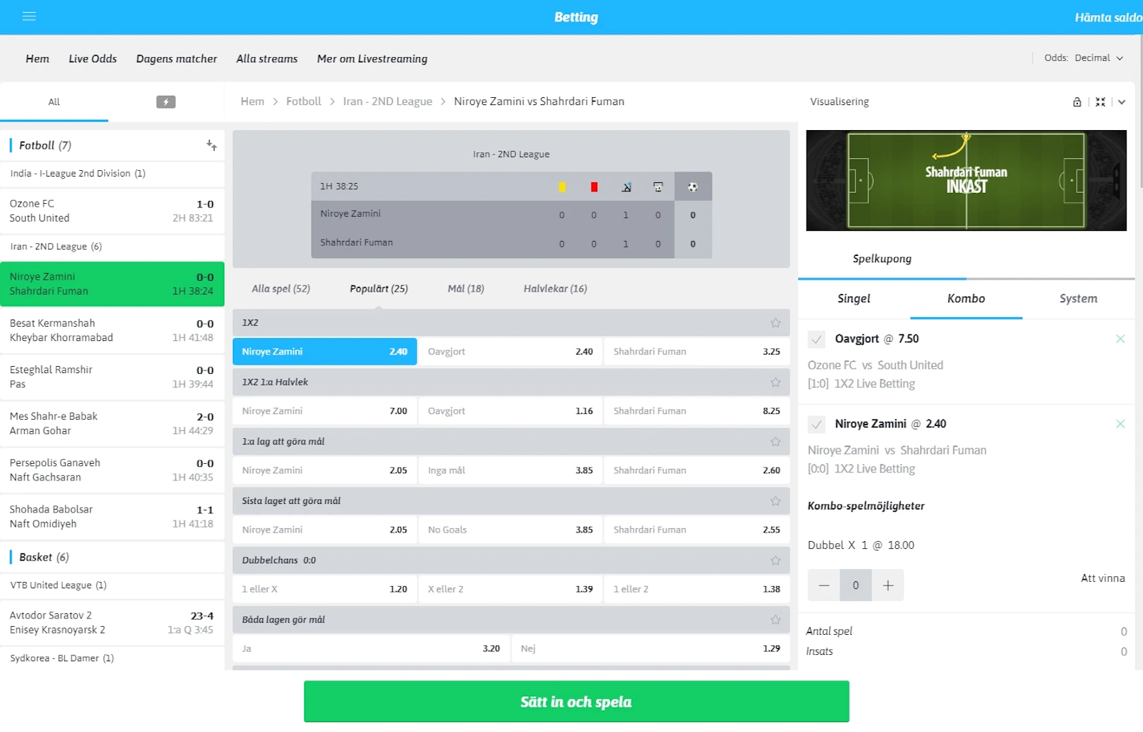 Snabbare liveodds