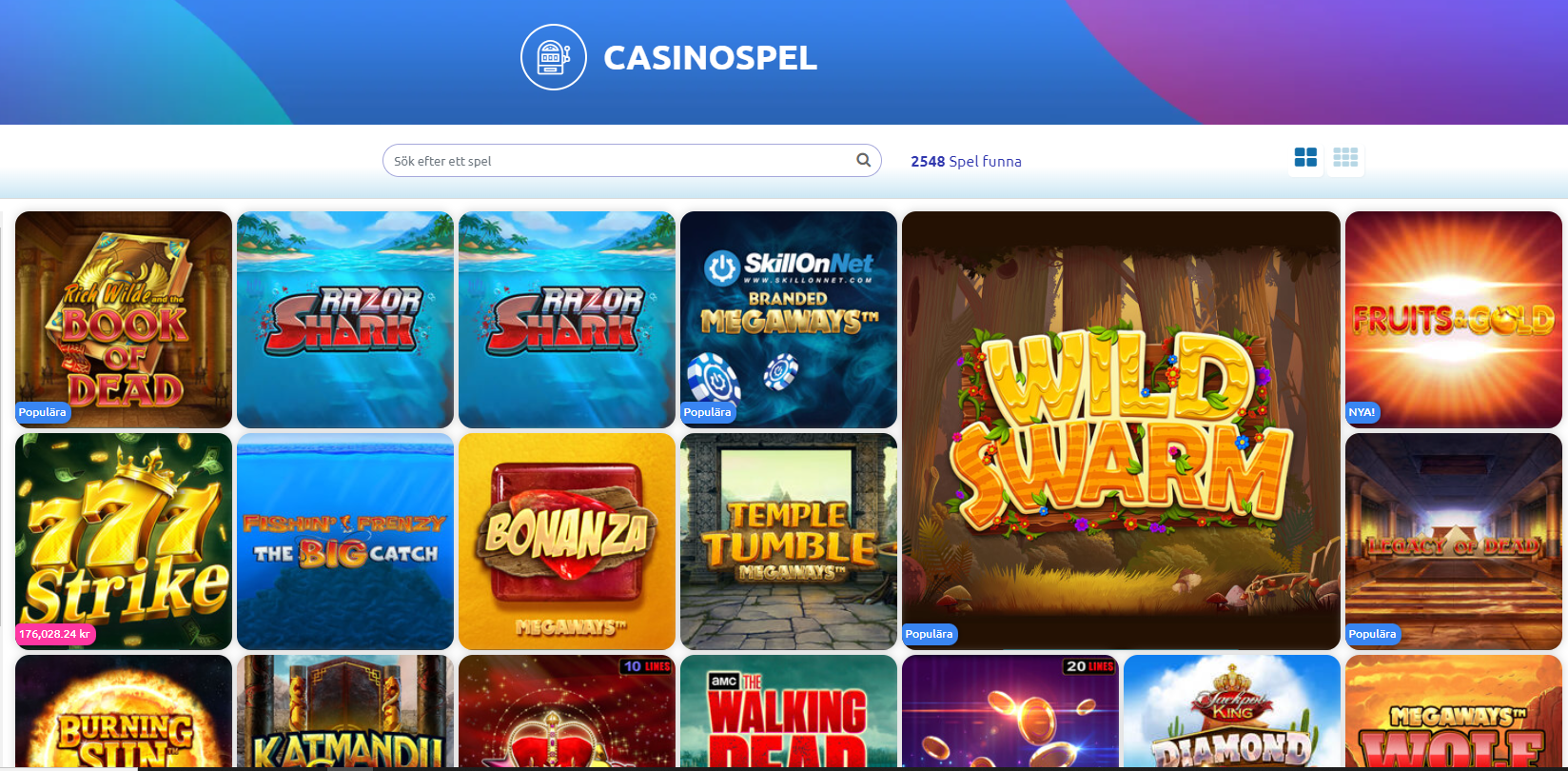 Många roliga slots att ta del av