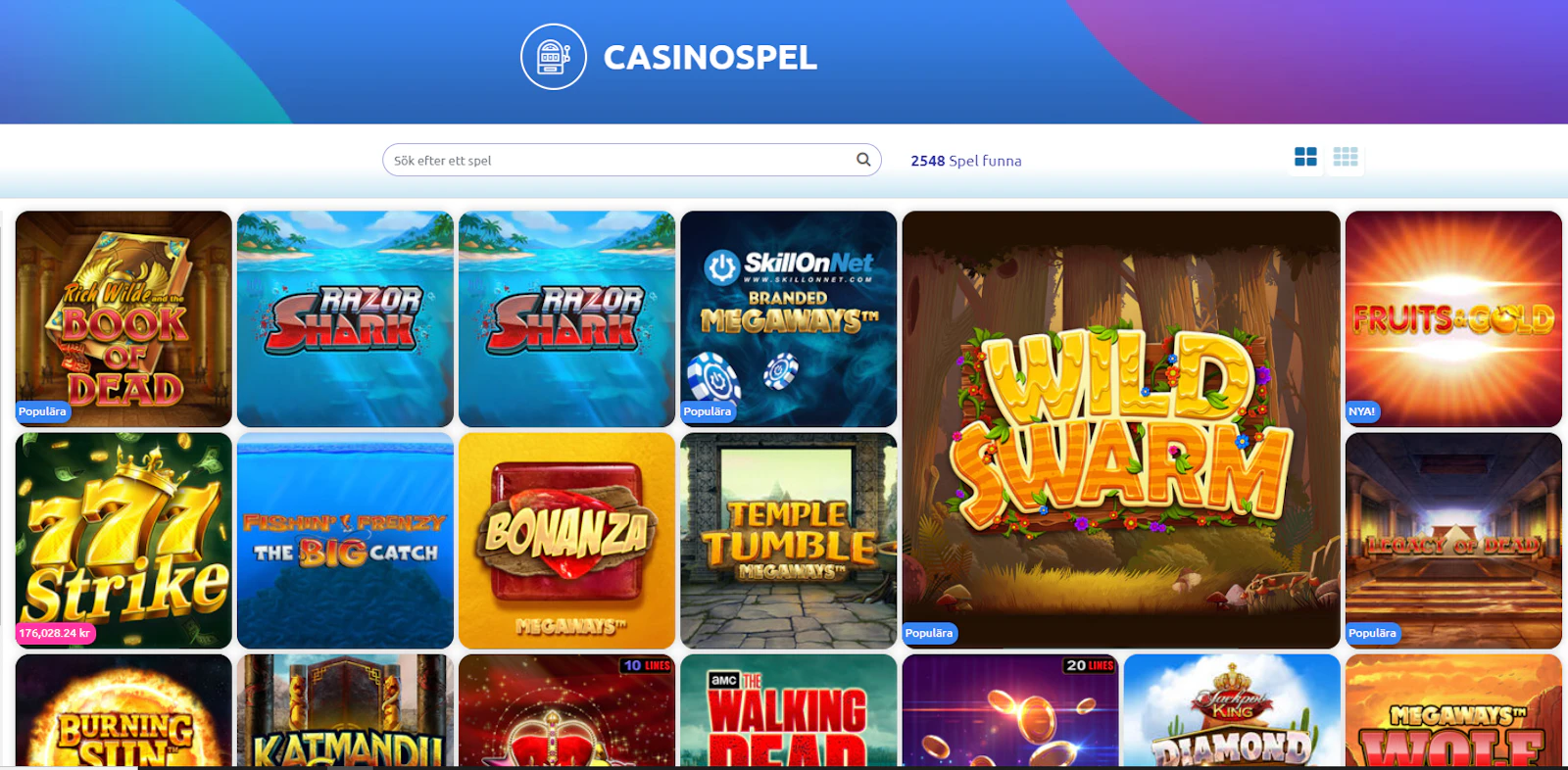 Många roliga slots att ta del av
