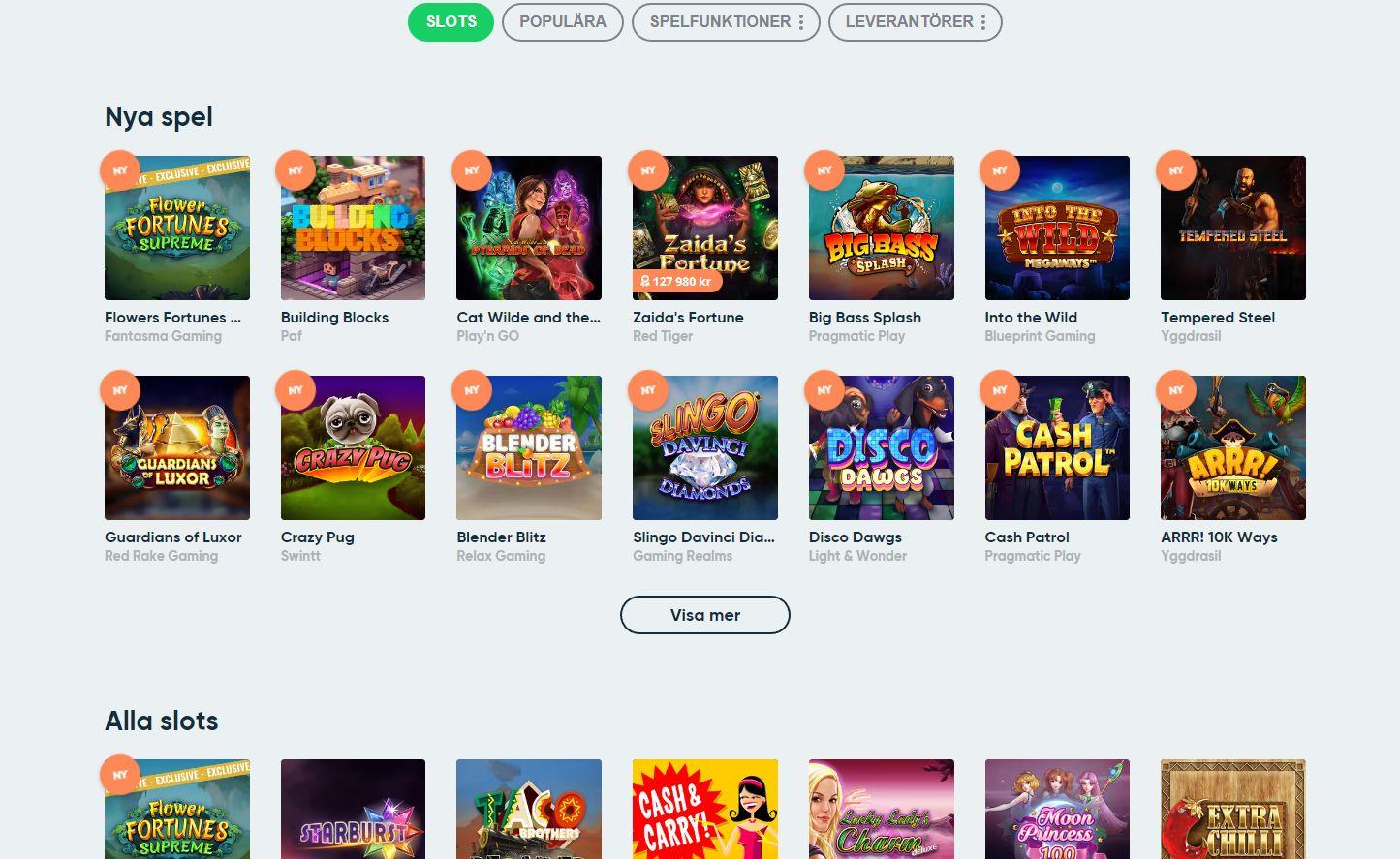 Slotsutbudet hos SpeedyCasino