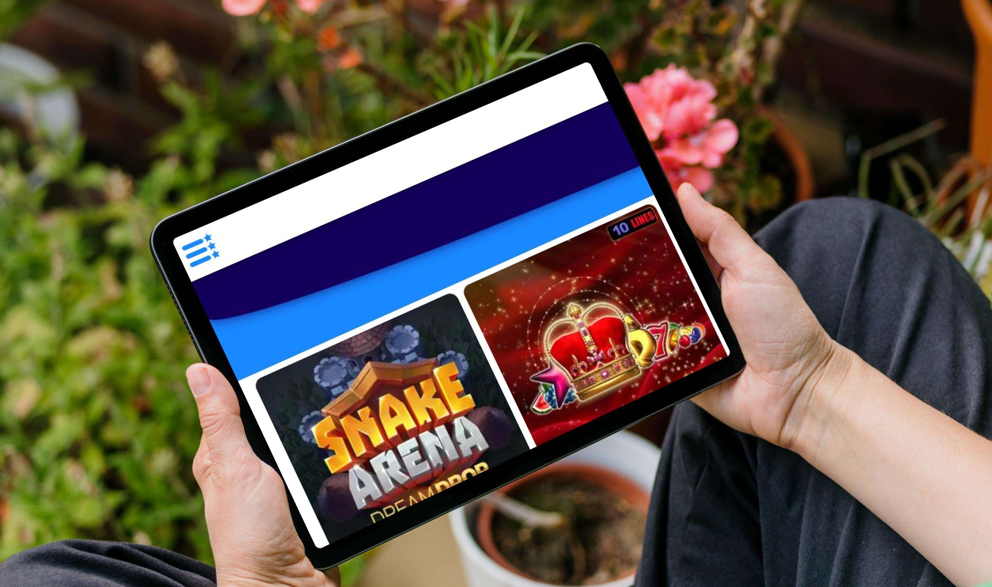 Ipad vid spel på Spin Genie