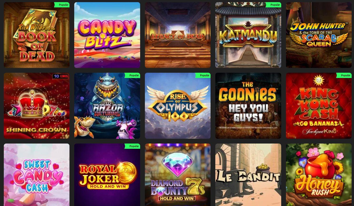 Många spännande slots finns att tillgå