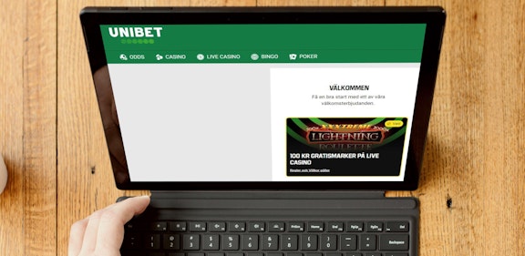 Unibet 100 gratismarker casinobonus