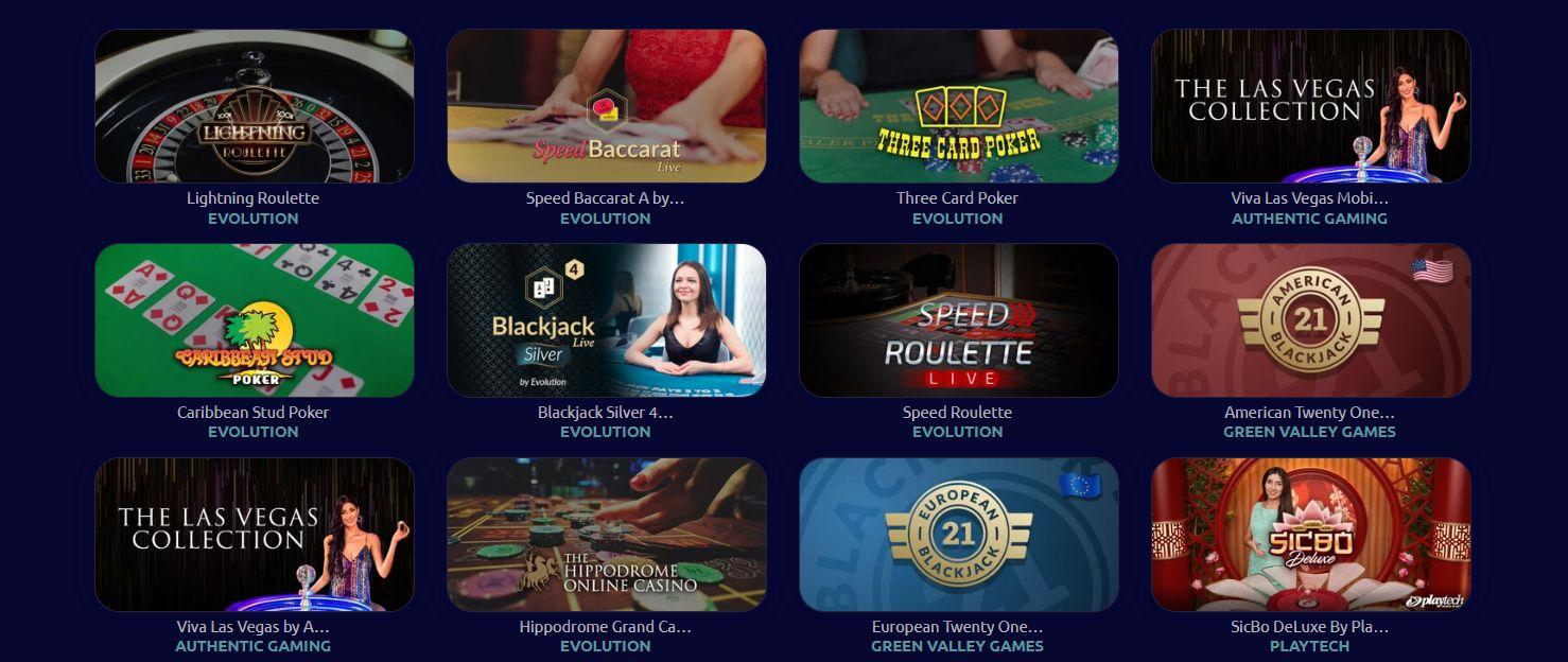 Winlandia har även ett livecasino