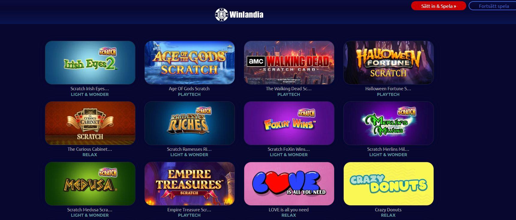 Skrapspel är ett annorlunda inslag hos Winlandia