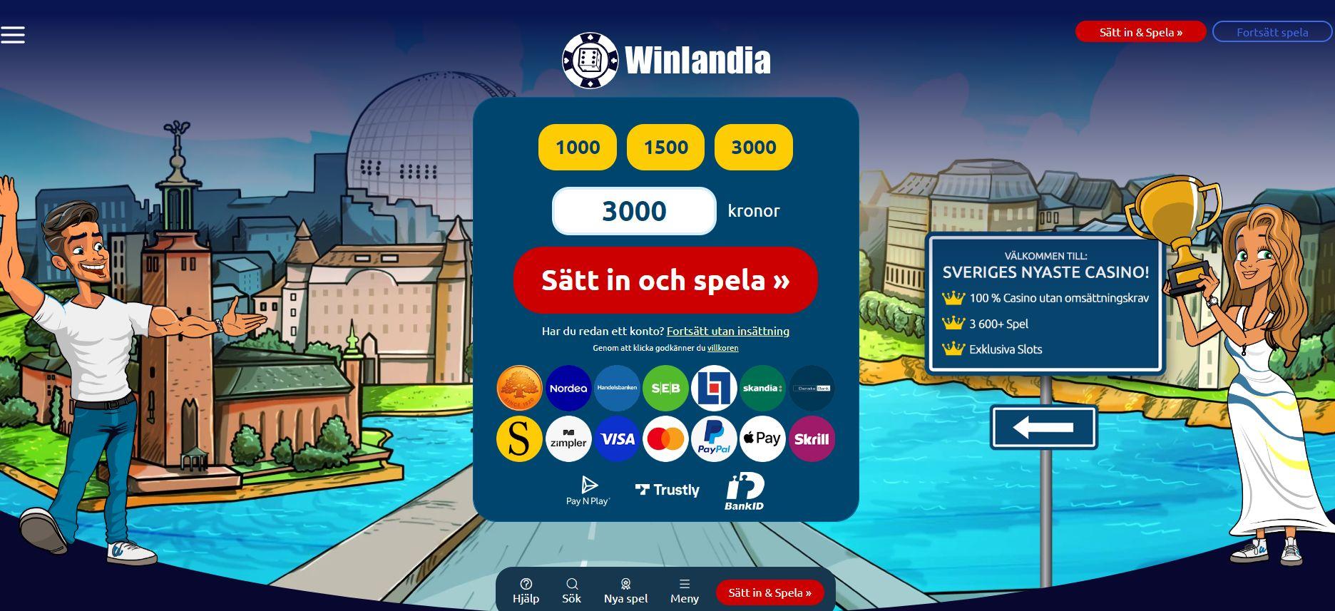 Winlandias trevliga startsida