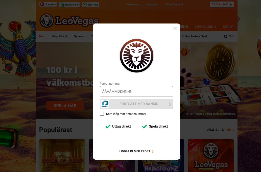 Logga in med Bank ID