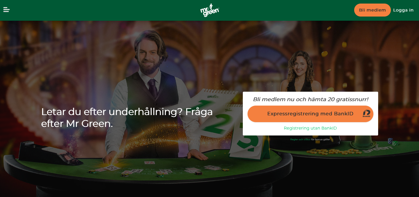Mr Green hemsida