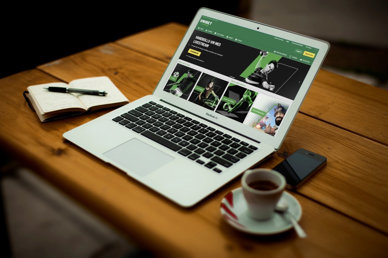 När du besöker Unibet klicka på "Skapa konto".