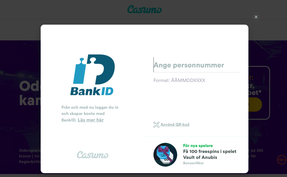 Skapa konto med Bank ID