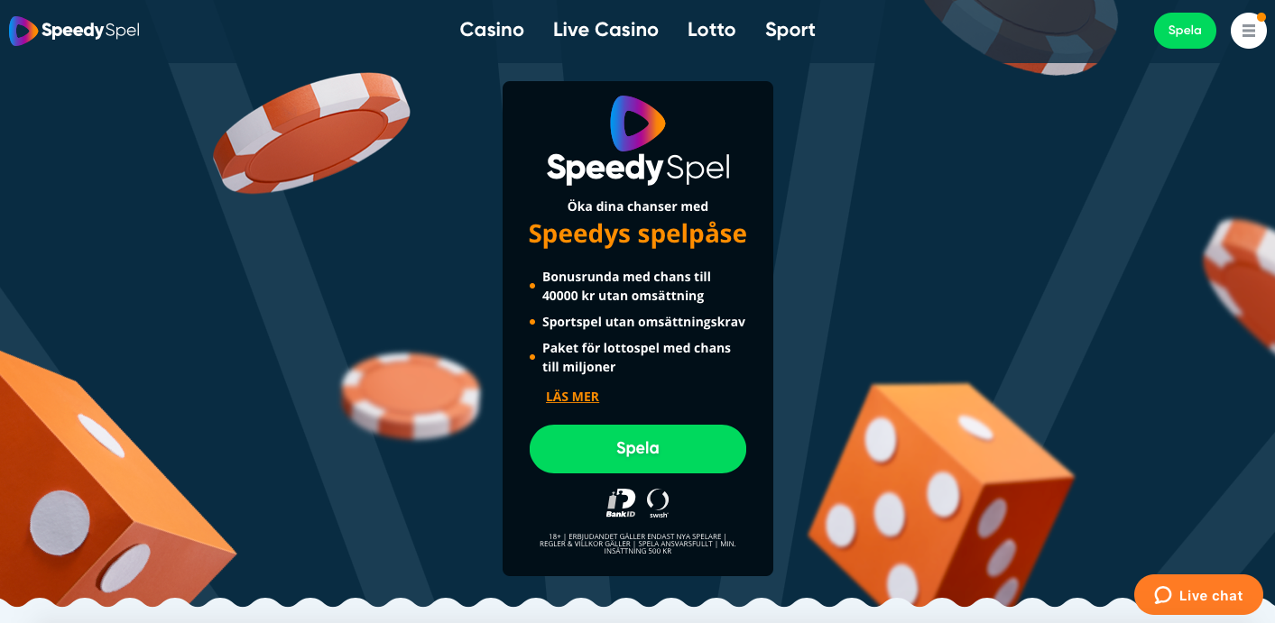 Speedy Spel startsida