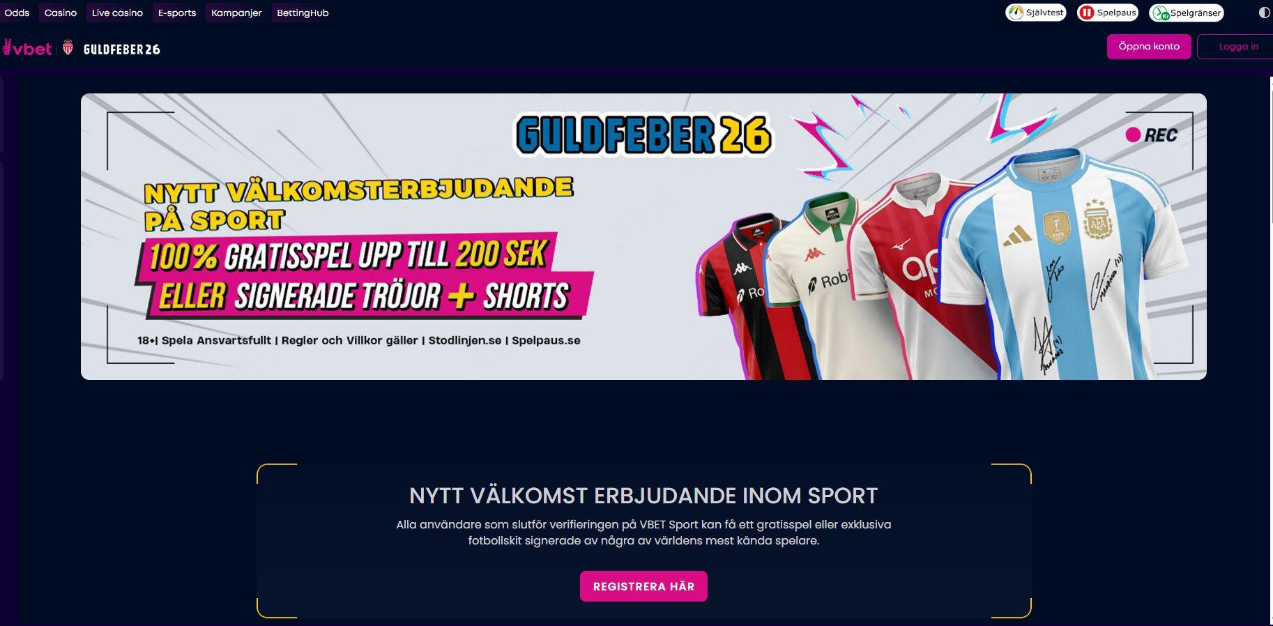 VBET betting bonus for fotbolls VM 2026