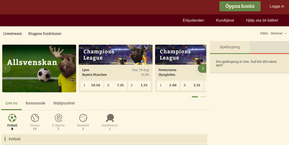 Välj "Öppna konto"