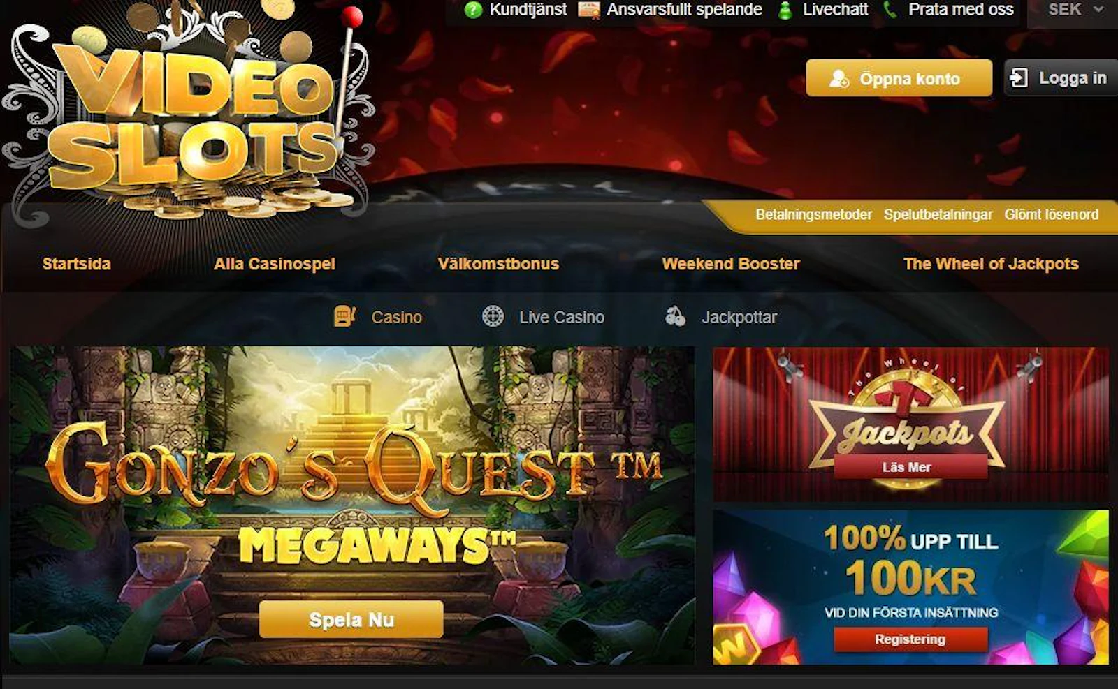 Videoslots start