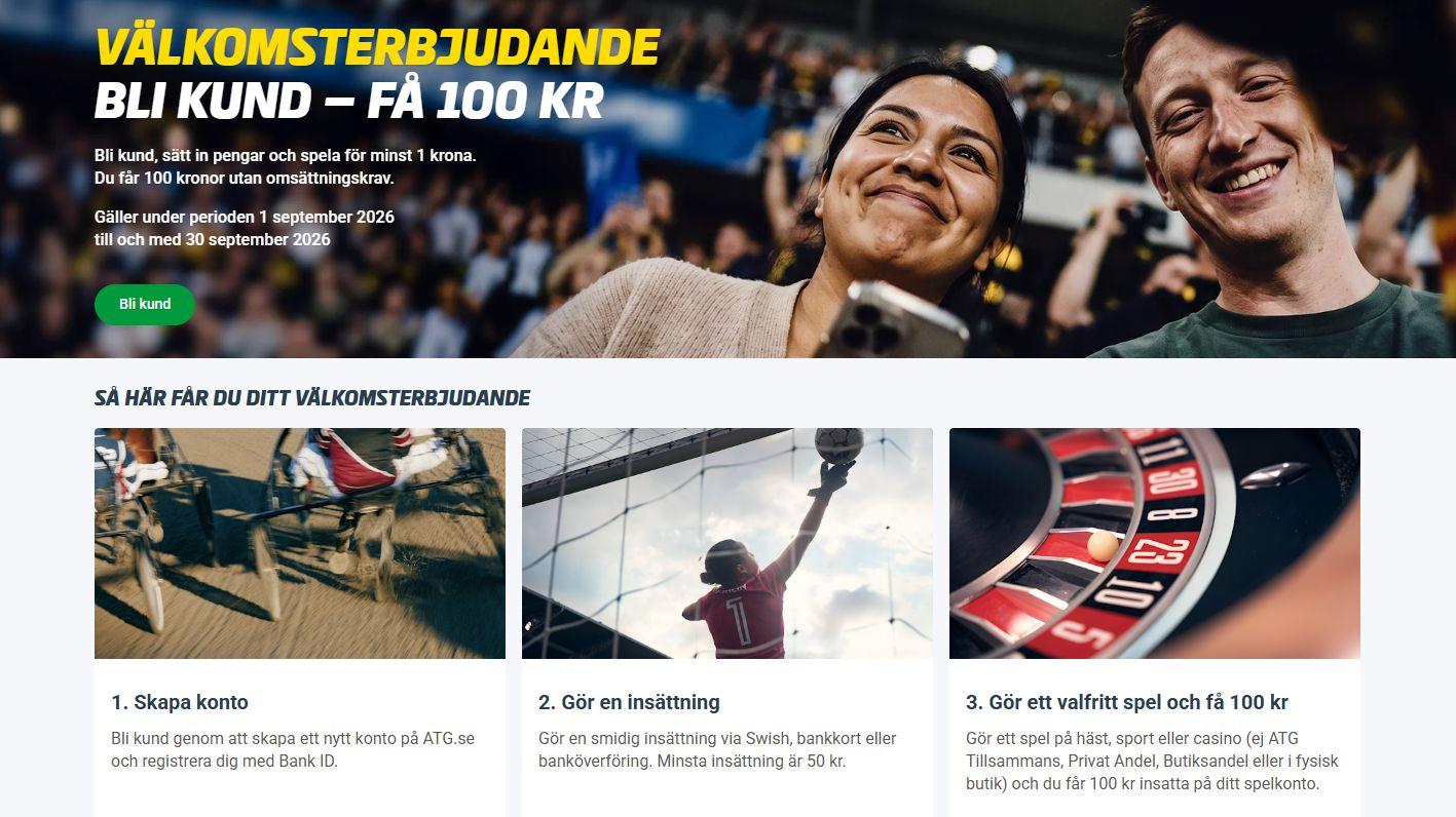 Atg ny valkomstbonus for betting och casino
