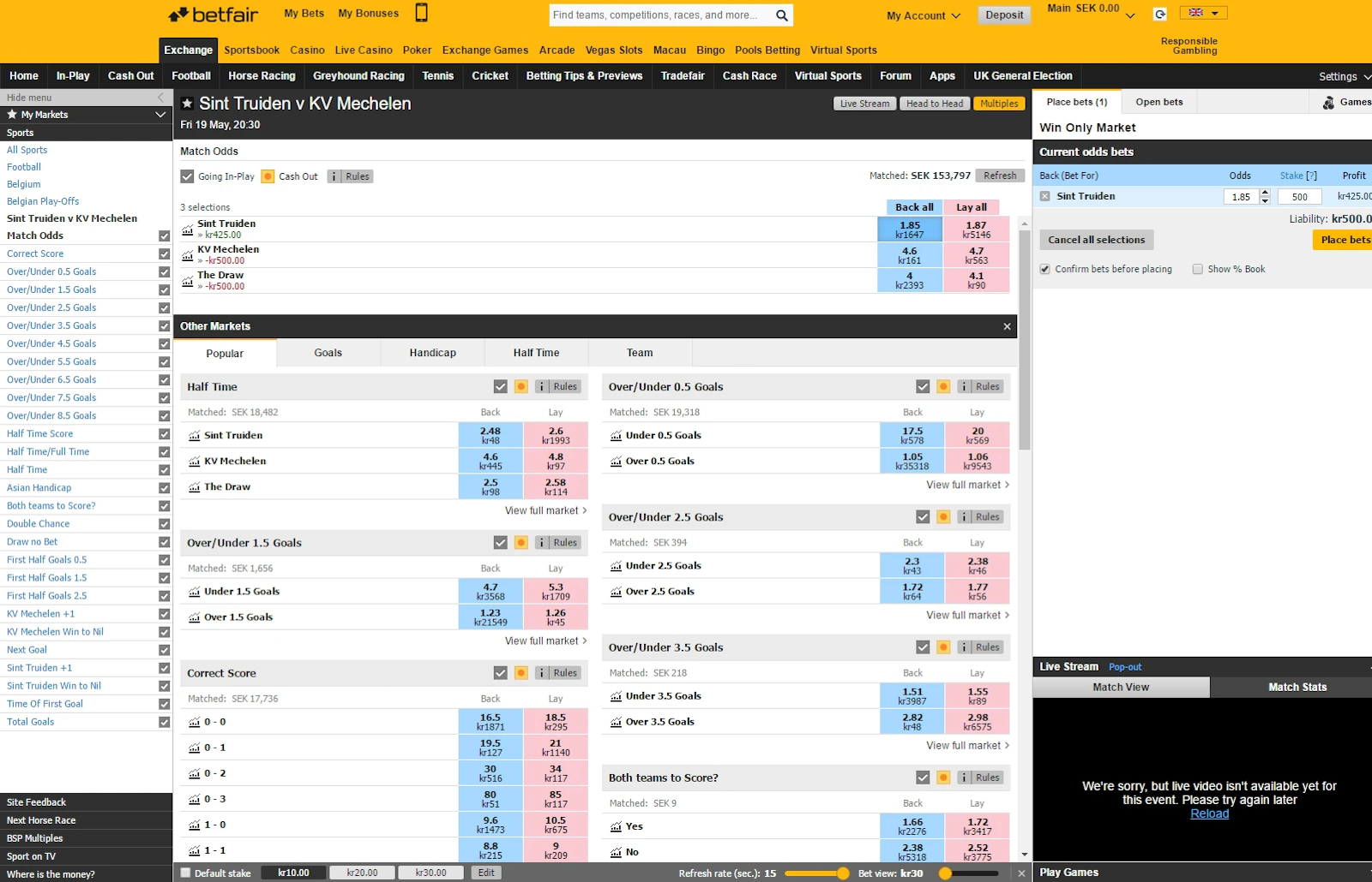 Betfair exchange