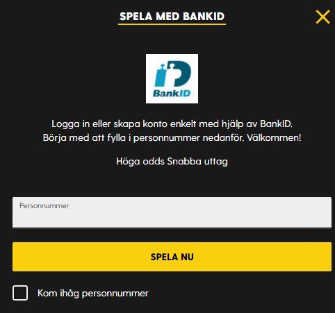 Logga in med ditt BankID hos Bethard.