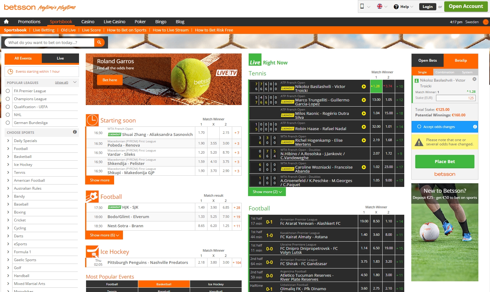 Betsson sportsbook